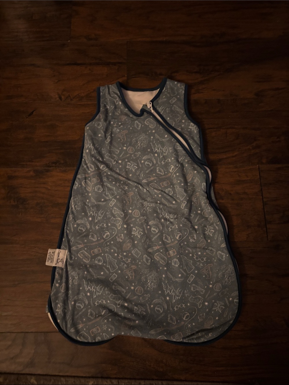 Copper Pearl 0-6 month Sleeveless Blue Sleep Sack with Harry Potter print